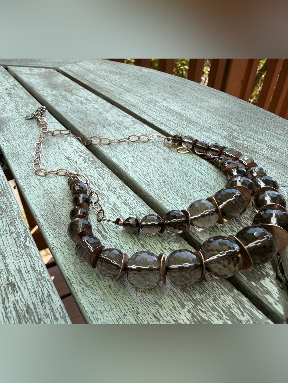Chan Luu Faceted Quartz Necklace: Chunky Sterling Silver